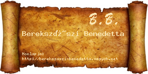 Berekszászi Benedetta névjegykártya